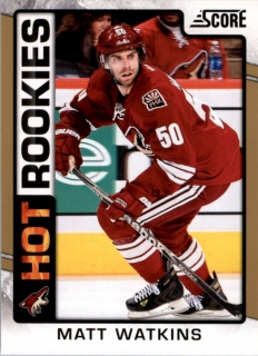 Hokejová karta Matt Watkins Panini Score 2012-13 Gold Hot Rookies č. 546
