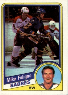 Hokejová karta Mike Foligno Topps 1984-85 řadová č. 16