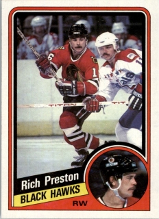 Hokejová karta Rich Preston Topps 1984-85 řadová č. 34