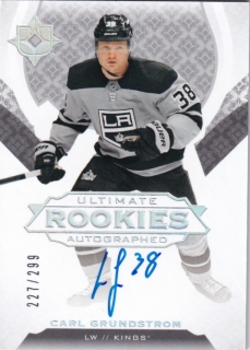 Hokejová karta Carl Grundstrom Ultimate Collection 19-20 Rookie Autographed /299