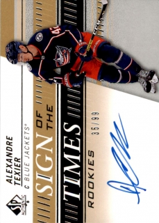 Hokejová karta Alexandre Texier UD SP Authentic 2019-20 Sign of the Times RC /99