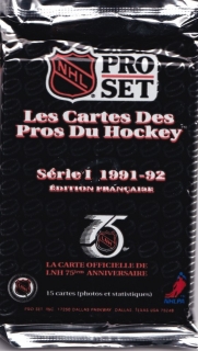 Balíček hokejových karet 1991-92 Proset Series 1 French Edition