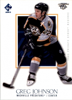 Hokejová karta Greg Johnson Pacific 2002-03 Private Stock Reserve Blue /499