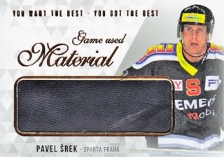 Hokejová karta Pavel Šrek OFS 2018 YWB YGB Game Used Material (černá) 