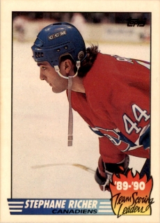 Hokejová karta Stephane Richer Topps 1989-90 Team Scoring Leaders č. 4