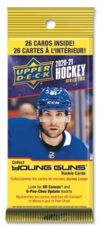 Balíček hokejových karet UD 2020-21 UD Series 2 Fat Pack