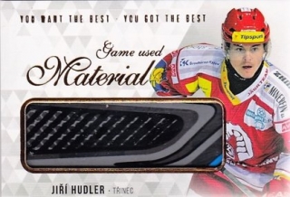 Hokejová karta Jiří Hudler OFS 2018 YWB YGB Game Used Material (bez nápisu) 