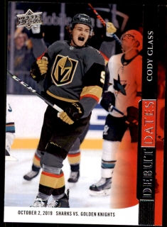 Hokejová karta Cody Glass UD S1 2020-21 Debut Dates č. DD-14