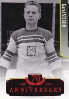 Hokejová karta Karel Stibor OFS 17/18 S.II. 70th Anniversary RED