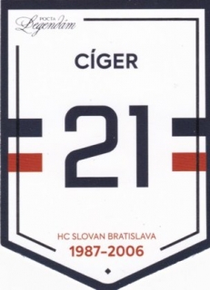 Hokejová karta Zdeno Cíger Pocta legendám PLAKETA 1. Edícia č. PL09