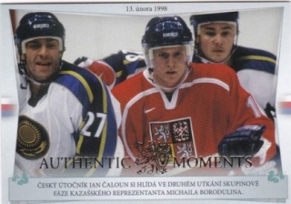 Hokejová karta Jan Čaloun / Michail Borodulin Authentic Moments Gold 