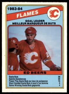 Hokejová karta Ed Beers O-Pee-Chee 1984-85 Goal Leader č. 354