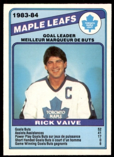 Hokejová karta Rick Vaive O-Pee-Chee 1984-85 Goal Leader č. 368