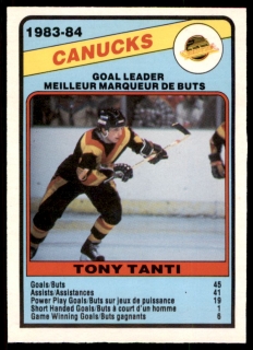 Hokejová karta Tony Tanti O-Pee-Chee 1984-85 Goal Leader č. 369