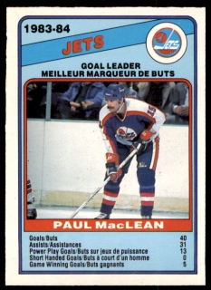 Hokejová karta Paul MacLean O-Pee-Chee 1984-85 Goal Leader č. 371
