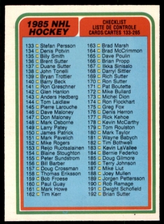 Hokejová karta O-Pee-Chee 1984-85 Checklist 133-264 č. 395