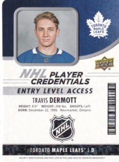 Hokejová karta Travis McDermott  UD MVP 2018-19 Player Credentials č. NHL-TD