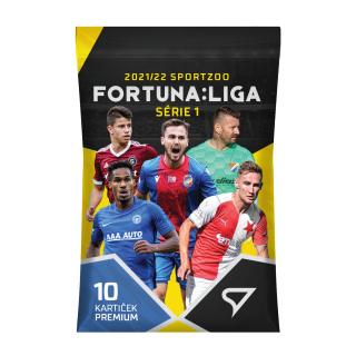 Balíček fotbalových karet Fortuna:Liga 2021-22 Série 1 Premium