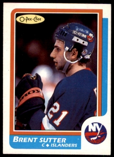 Hokejová karta Brent Sutter O-Pee-Chee 1986-87 řadová č. 117