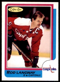 Hokejová karta Rod Langway O-Pee-Chee 1986-87 řadová č. 164