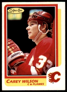 Hokejová karta Carey Wilson O-Pee-Chee 1986-87 řadová č. 166