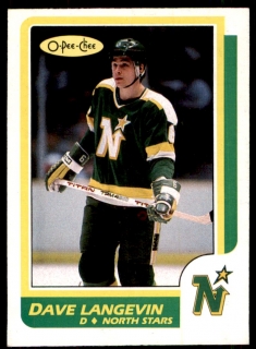 Hokejová karta Dave Langevin O-Pee-Chee 1986-87 řadová č. 218