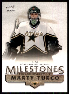 Hokejová karta Marty Turco Pacific 2003-04 Milestones č. 4