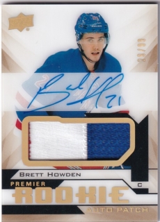 Hokejová karta Brett Howden UD Premier 2018-19 Rookie Auto Patch Gold /99