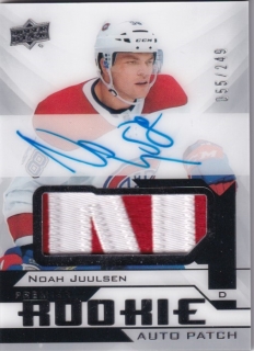 Hokejová karta Noah Juulsen UD Premier 2018-19 Rookie Auto Patch /249