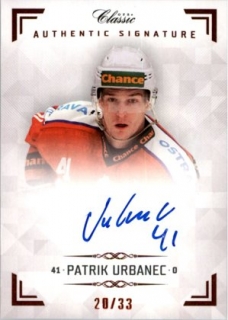 Hokejová karta Patrik Urbanec OFS Chance Liga 2018-19 Authentic Signature
