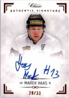 Hokejová karta Marek Haas OFS Chance Liga 2018-19 Authentic Signature