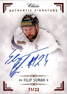 Hokejová karta Filip Seman OFS Chance Liga 2018-19 Authentic Signature