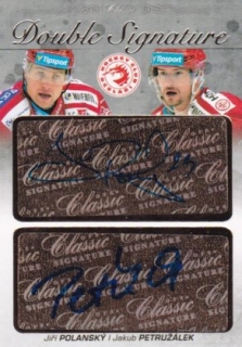 Hokejová karta Polanský / Petružálek OFS 17/18 S.II. Double Signature Gold
