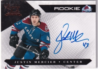 Hokejová karta Justin Mercier Panini Luxury Suite 2010-11 Rookie Auto /499
