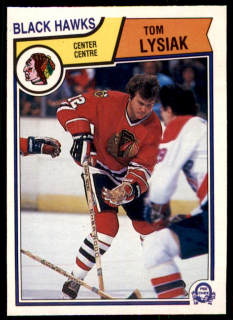 Hokejová karta Tom Lysiak O-Pee-Chee 1983-84 řadová č. 107