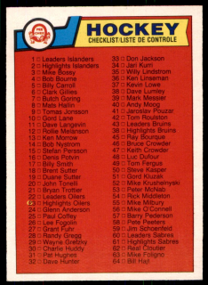 Hokejová karta Checklist O-Pee-Chee 1983-84 č. 134