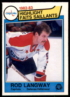 Hokejová karta Rod Langway O-Pee-Chee 1983-84 Highlight č. 365