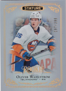 Hokejová karta Oliver Wahlstrom UD Stature 2019-20 Rookie /399 č. 178