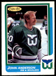 Hokejová karta John Anderson O-Pee-Chee 1986-87 řadová č. 13
