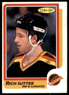 Hokejová karta Rich Sutter O-Pee-Chee 1986-87 řadová č. 29