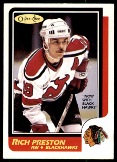 Hokejová karta Rich Preston O-Pee-Chee 1986-87 řadová č. 61