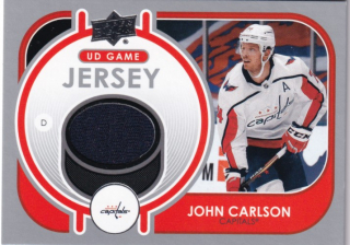 Hokejová karta John Carlson UD S1 2021-22 UD Game Jersey č. GJ-JC
