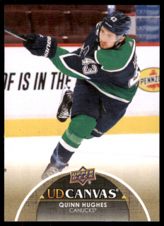 Hokejová karta Quinn Hughes UD S1 2021-22 UD Canvas č. C80