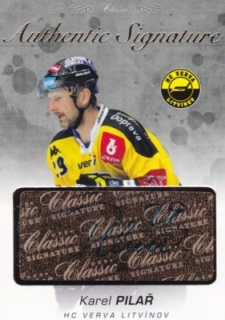 Hokejová karta Karel Pilař OFS 17/18 Authentic Signature Gold