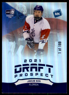Hokejová karta Jakub Kos Moje kartičky 20-21 Draft Prospect /100 č. DP6