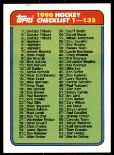 Hokejová karta Checklist 1-132 Topps 1990-91 řadová č. 132
