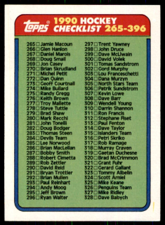 Hokejová karta Checklist 265-396 Topps 1990-91 řadová č. 396