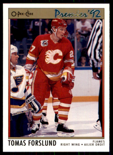 Hokejová karta Tomas Forslund OPC Premier 1991-92 Rookie č. 31