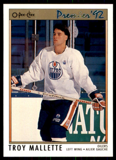 Hokejová karta Troy Mallette OPC Premier 1991-92 řadová č. 39