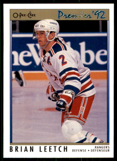 Hokejová karta Brian Leetch OPC Premier 1991-92 řadová č. 57